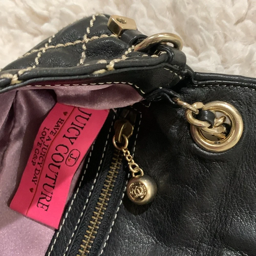 Vintage Y2K Juicy Couture Wild Stitch Quilted Leather Crossbody Bag Rare